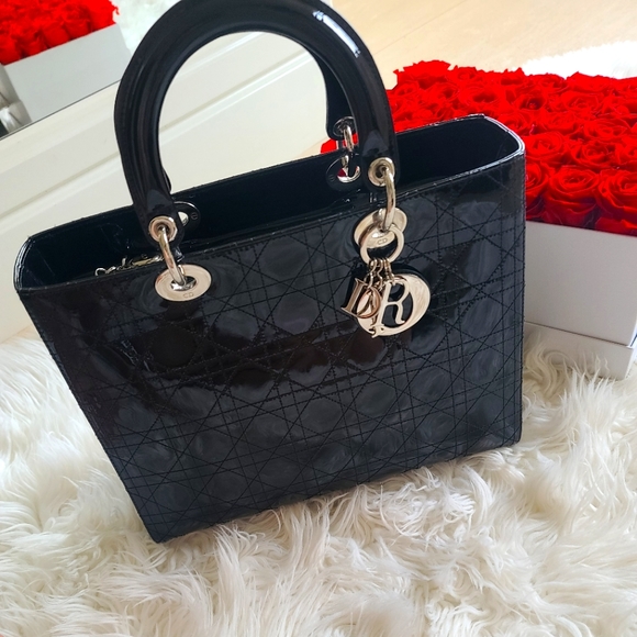 Large Lady Dior Patent bag, almost new! - Picture 1 of 4